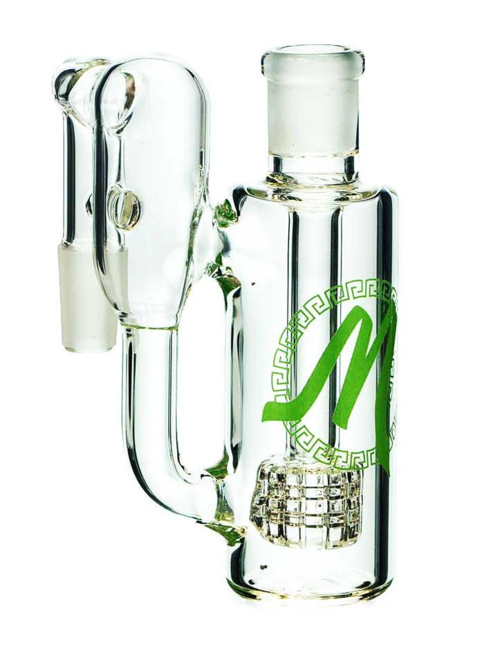 14mm 90 Degree Recycler Ash Catcher by Monark Glass