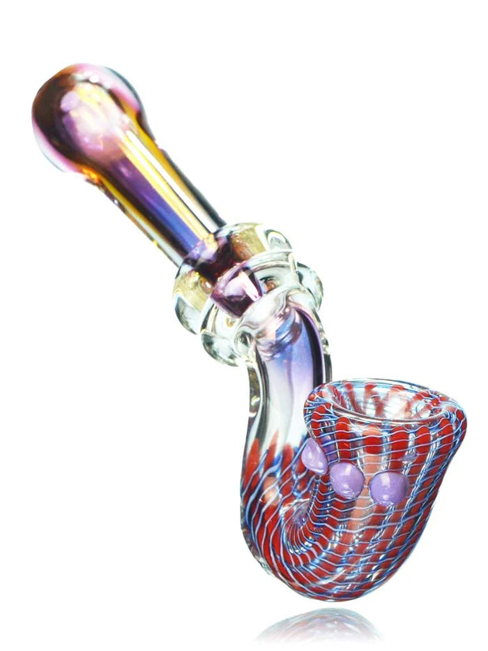Blue Mystery Sherlock Glass Pipe by SWRV Glass