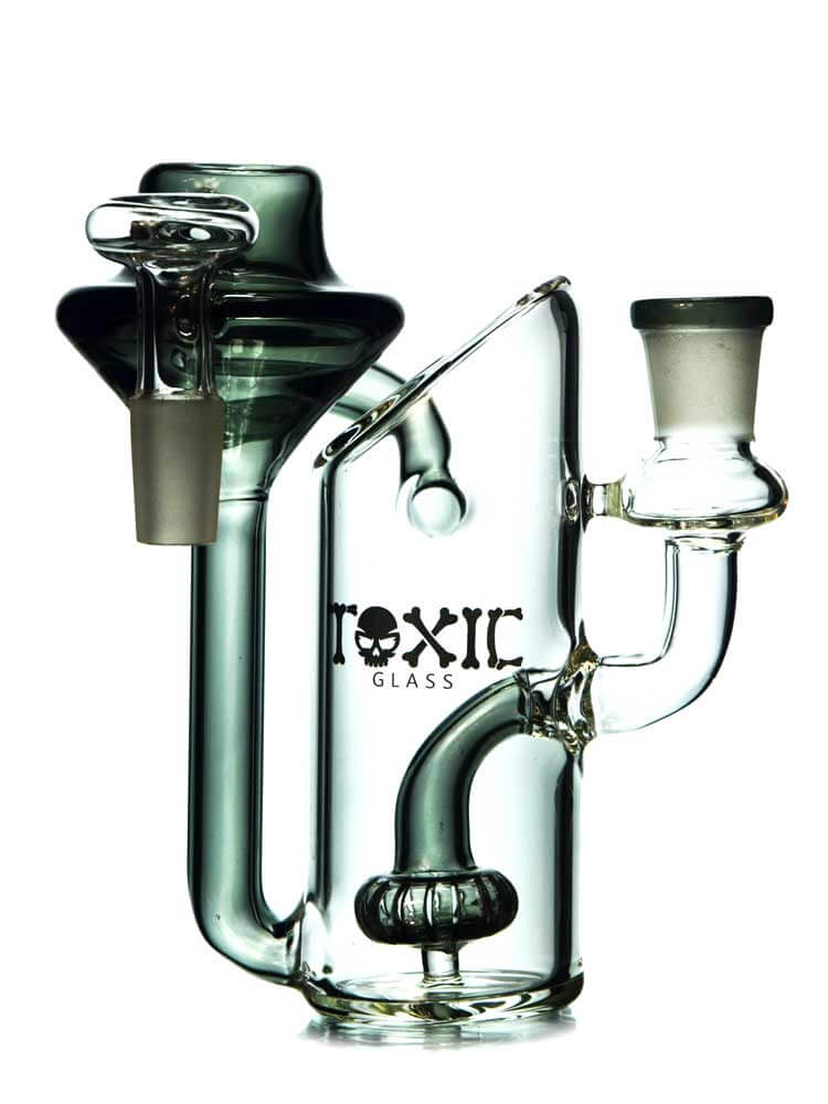 14mm Recycler Ash Catcher by Toxic Glass - 90 Degree
