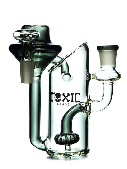 14mm Recycler Ash Catcher by Toxic Glass - 90 Degree