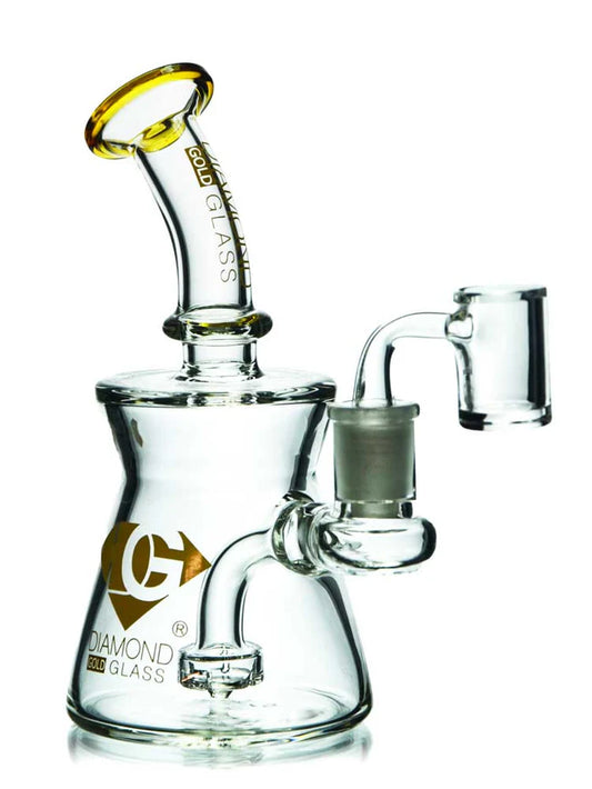 6" Banger Hanger Mini Tube by Diamond Glass Gold