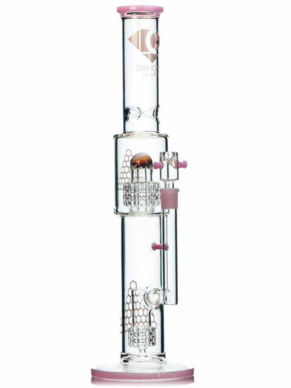 16” Double Matrix Water Pipe By Diamond Glass