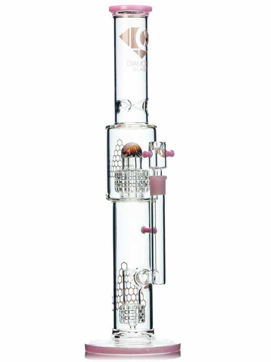 16” Double Matrix Water Pipe By Diamond Glass